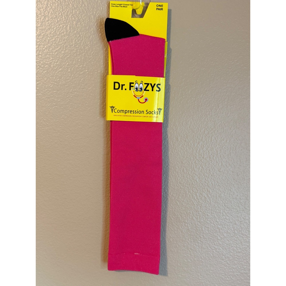 Pink Compression Socks Airline Travel Comfort Sports Knee High Socks Foozys OS
